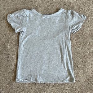 Ruffle sleeve, shimmer grey tshirt